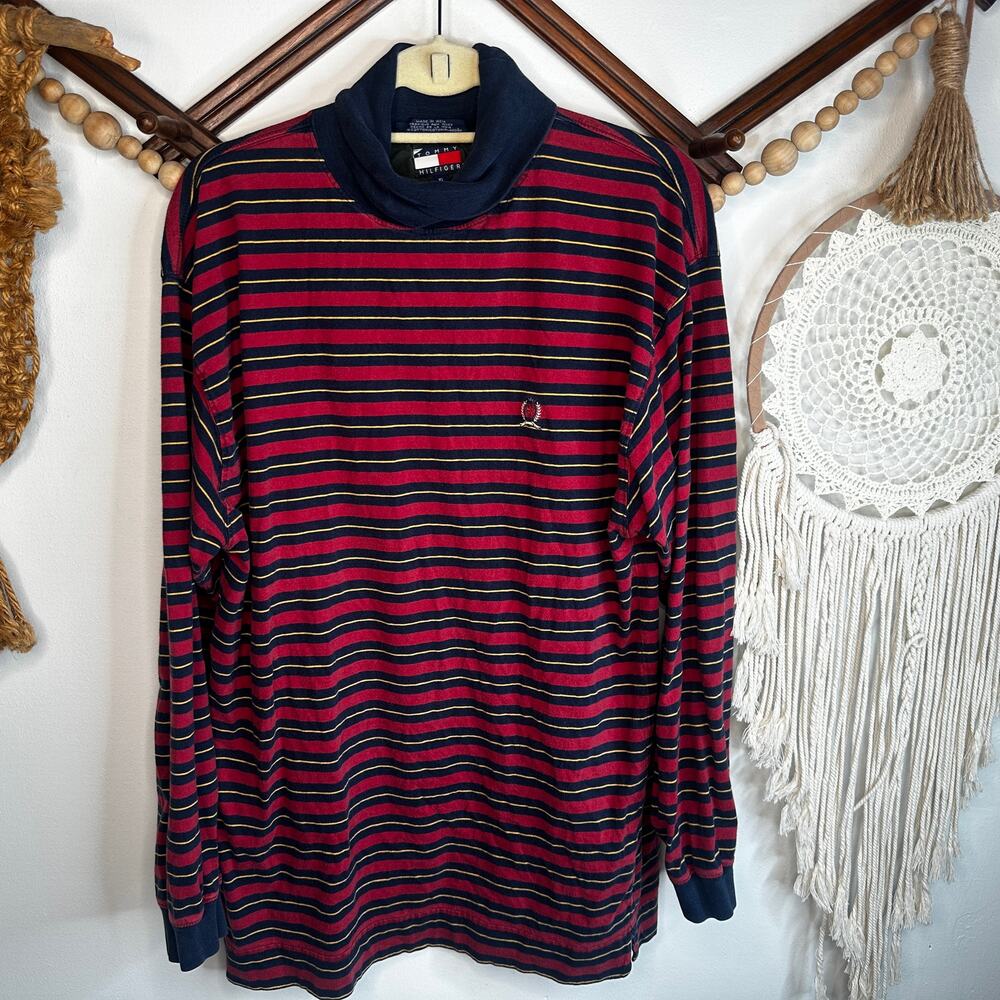 Vintage Tommy Hilfiger Striped Turtleneck Long Sleeve